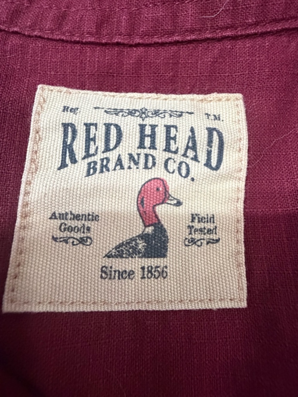RedHead Men's Burgundy Long-Sleeve Button-Down Shirt XL - Picture 7 of 12